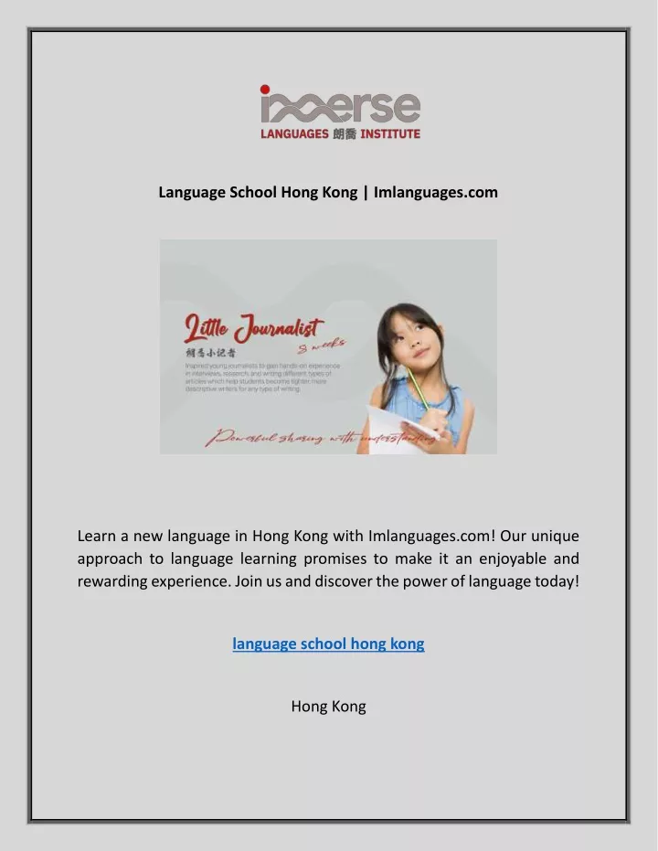 language school hong kong imlanguages com