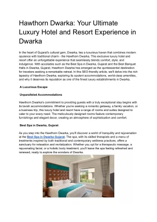 hawthorn dwarka your ultimate luxury hotel