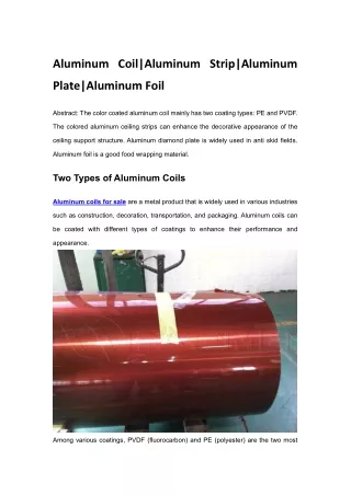 Aluminum Coil|Aluminum Strip|Aluminum Plate|Aluminum Foil