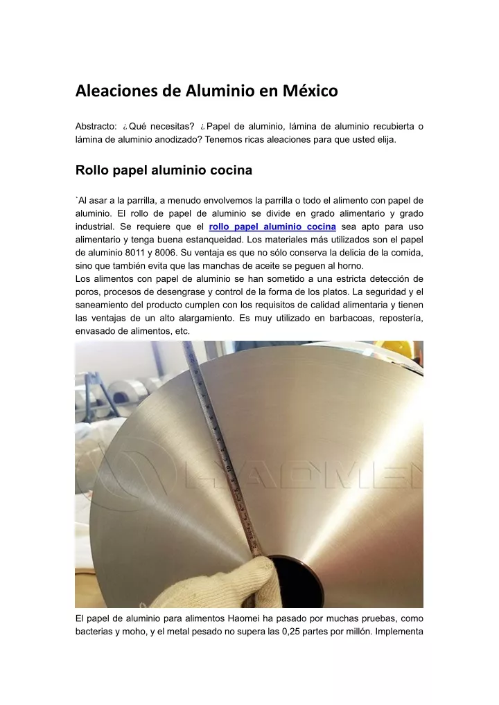 aleaciones de aluminio en m xico