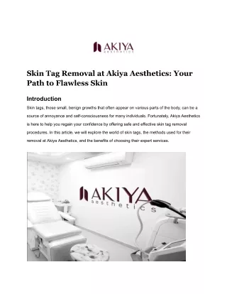 Skin Tag Removal in Delhi Akiya Aesthetics