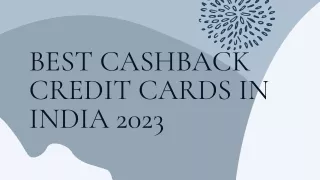 Best Cashback Credit Cards in India 2023