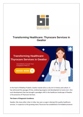 Transforming Healthcare: Thyrocare Services in Gwalior
