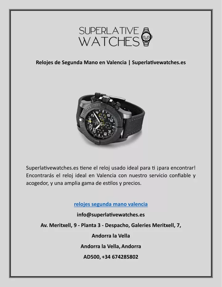 relojes de segunda mano en valencia