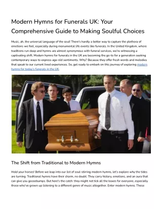 Modern Hymns for Funerals UK_ Your Comprehensive Guide to Making Soulful Choices