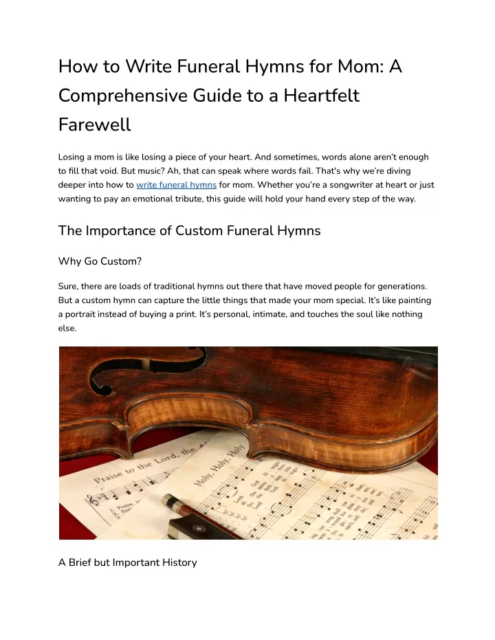 how to write funeral hymns