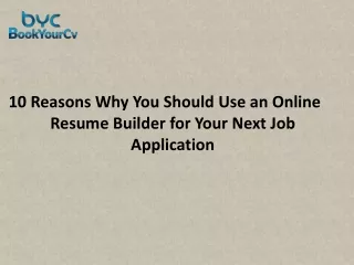 10 reasons why you should use an online resume