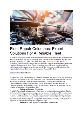 Fleet Repair Columbus