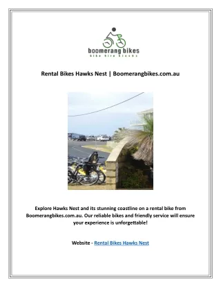 Rental Bikes Hawks Nest | Boomerangbikes.com.au