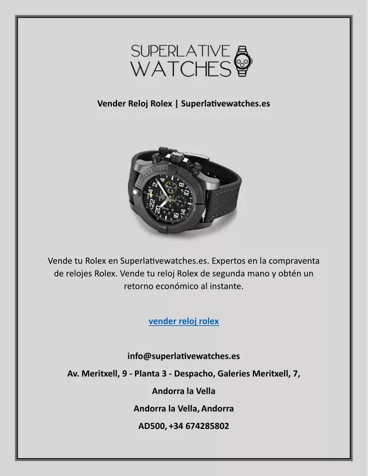 vender reloj rolex superlativewatches es