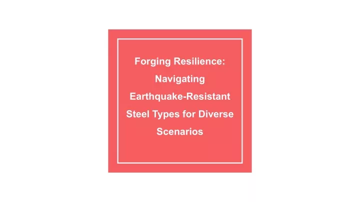 forging resilience