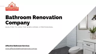 Qualities to look for when hiring a bathroom renovation company