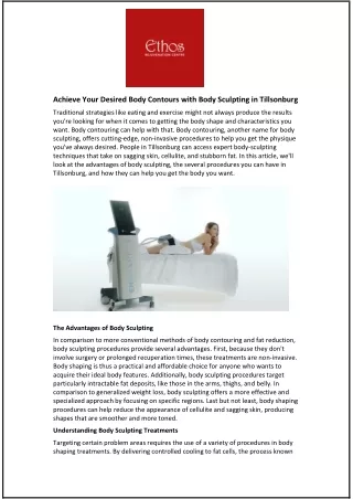 achieve your desired body contours with body