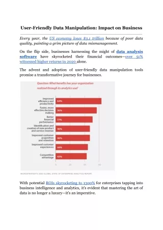 user friendly data manipulation impact on business