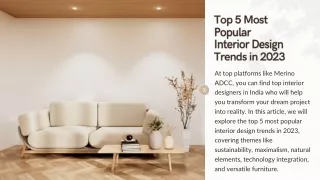 Top 5 Most Popular Interior Design Trends in 2023