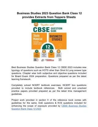 business studies 2023 question bank class