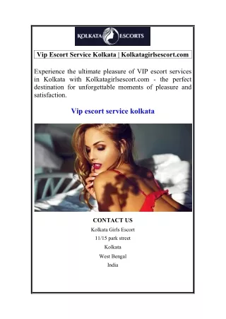 Vip Escort Service Kolkata  Kolkatagirlsescort.com