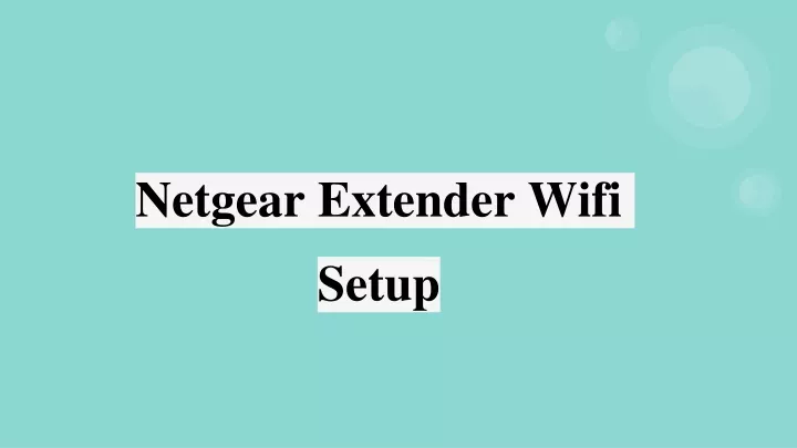 netgear extender wifi setup