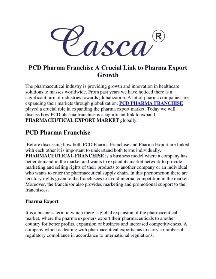 pcd pharma franchise a crucial link to pharma