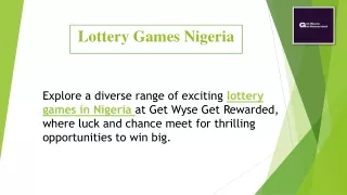 Lottery Games Nigeria