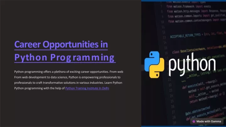 career opportunities in python programming