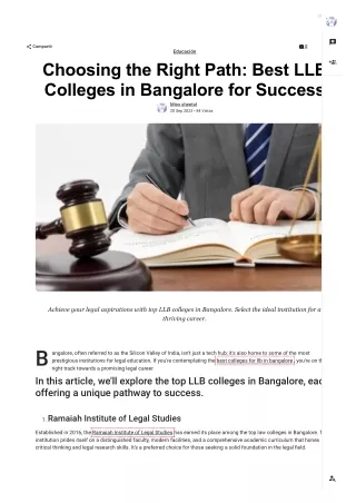 (21) Choosing the Right Path_ Best LLB Colleges in Bangalore for Success