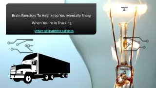 Brain Exercises When You’re in Trucking - Driver Recruitment Services