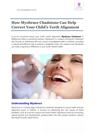 How Myobrace Chadstone Can Help Correct Your Child’s Teeth Alignment