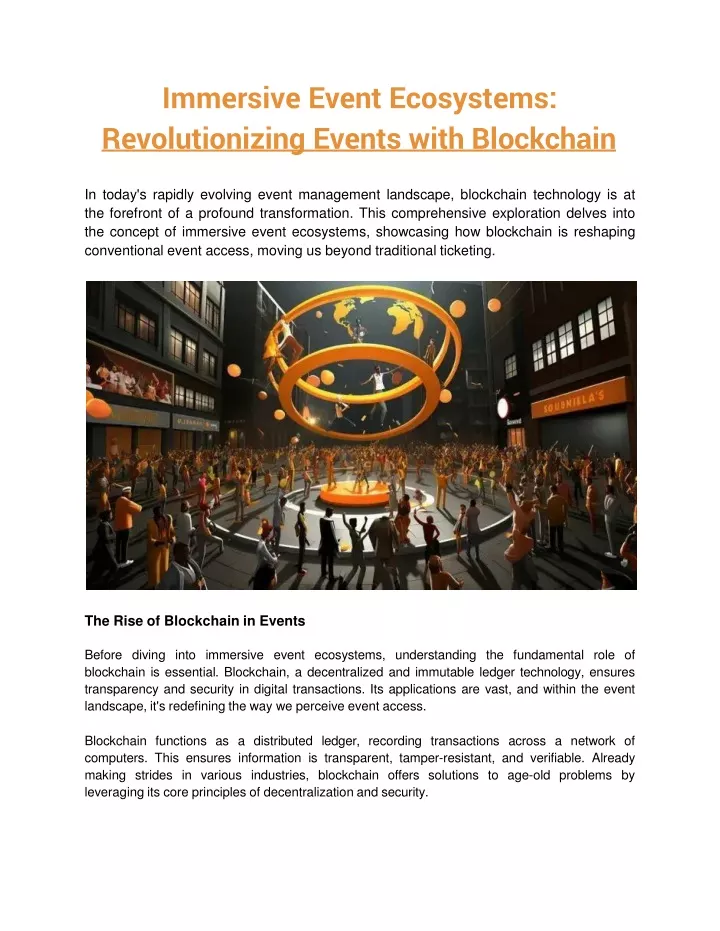 immersive event ecosystems revolutionizing events with blockchain