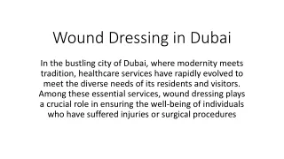 Wound Dressing in Dubai