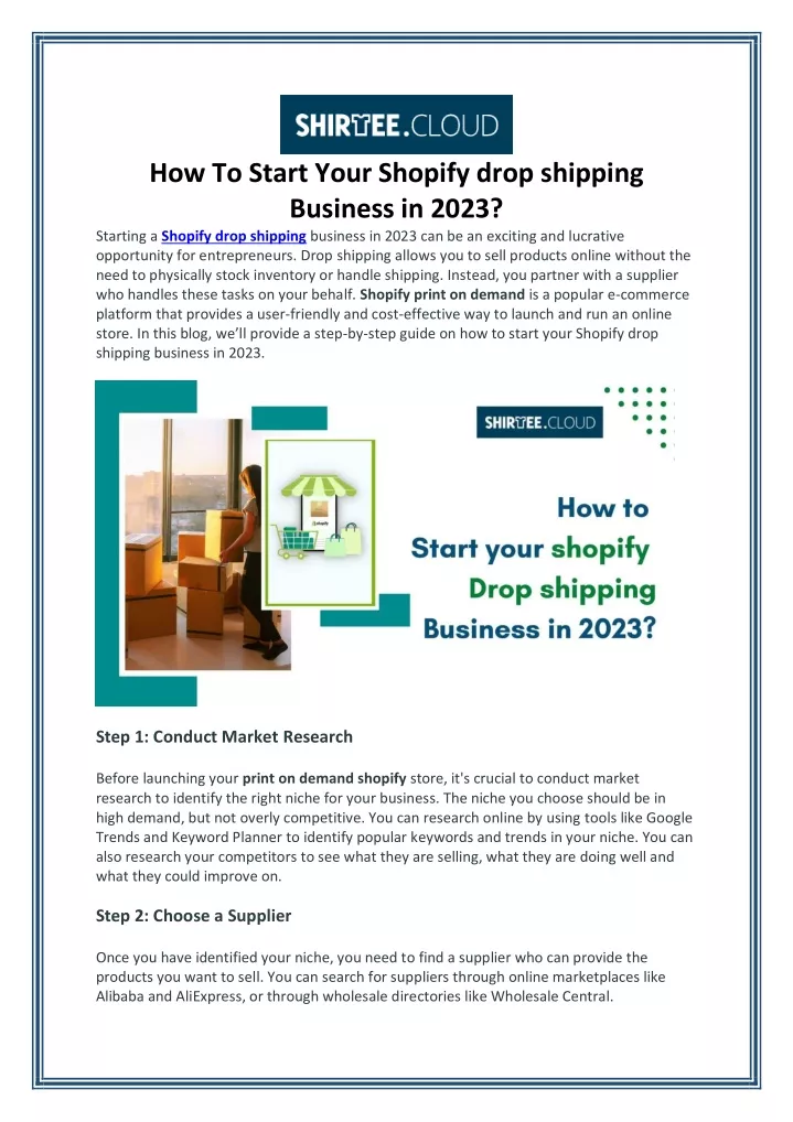 how to start your shopify drop shipping business