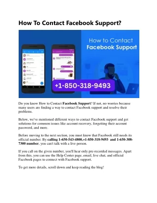 How To Contact Facebook Support?