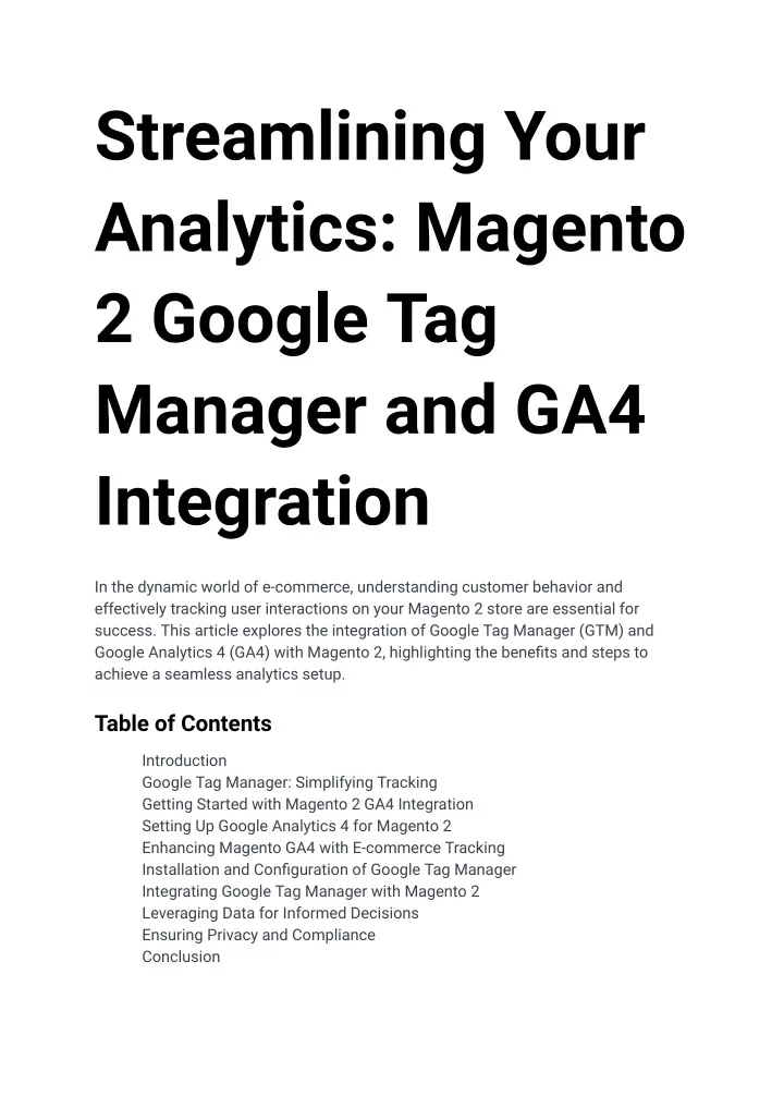 streamlining your analytics magento 2 google