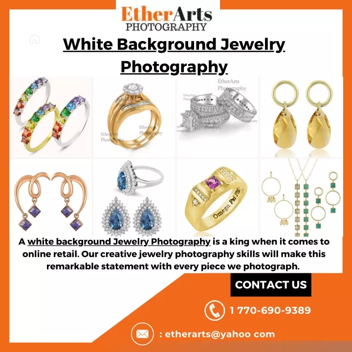 white background jewelry photography