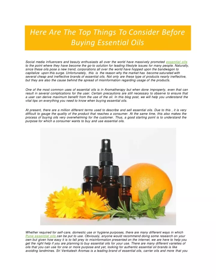 here are the top things to consider before buying essential oils