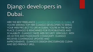 Django Developers in Dubai