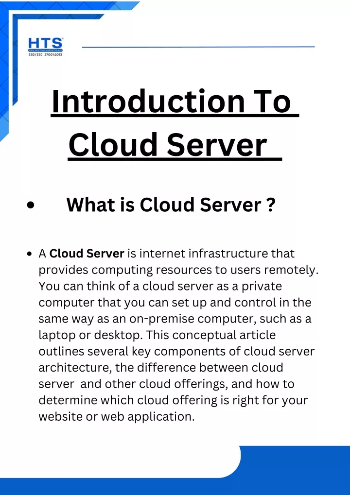 introduction to cloud server
