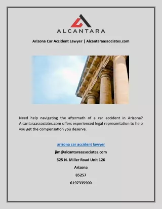 Arizona Car Accident Lawyer | Alcantaraassociates.com