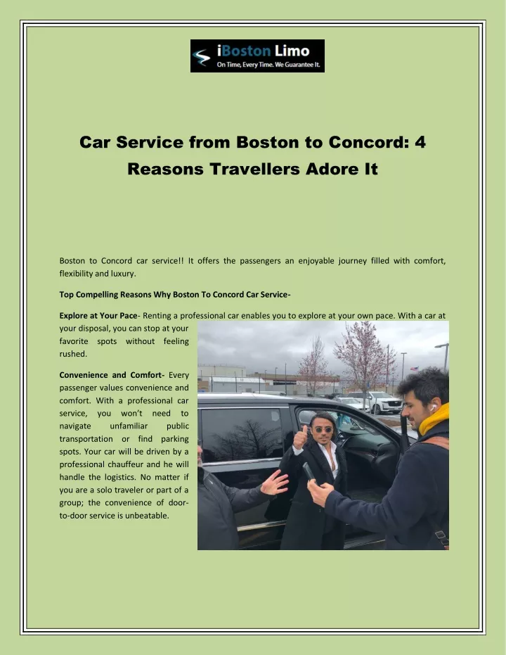 car service from boston to concord 4 reasons