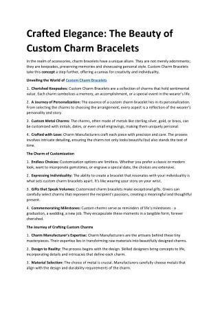crafted elegance the beauty of custom charm
