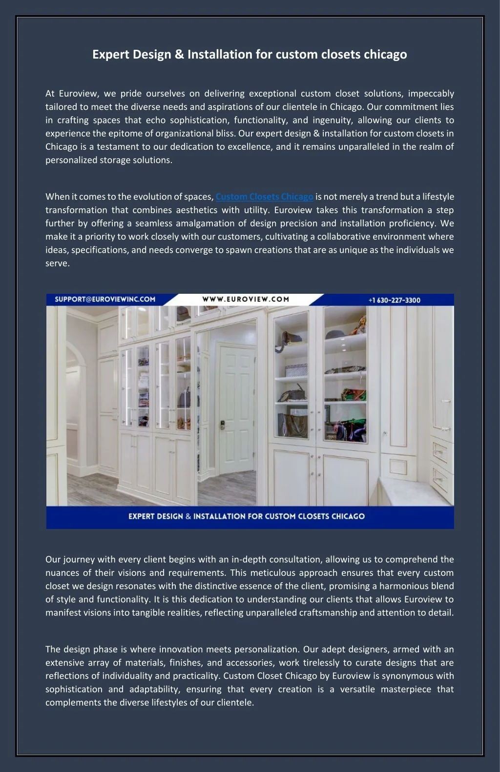 PPT - Expert Design & Installation for custom closets chicago ...