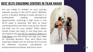 Best IELTS Coaching Centers In Tilak Nagar