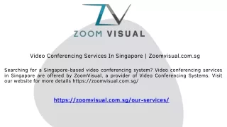 Video Conferencing Services In Singapore | Zoomvisual.com.sg