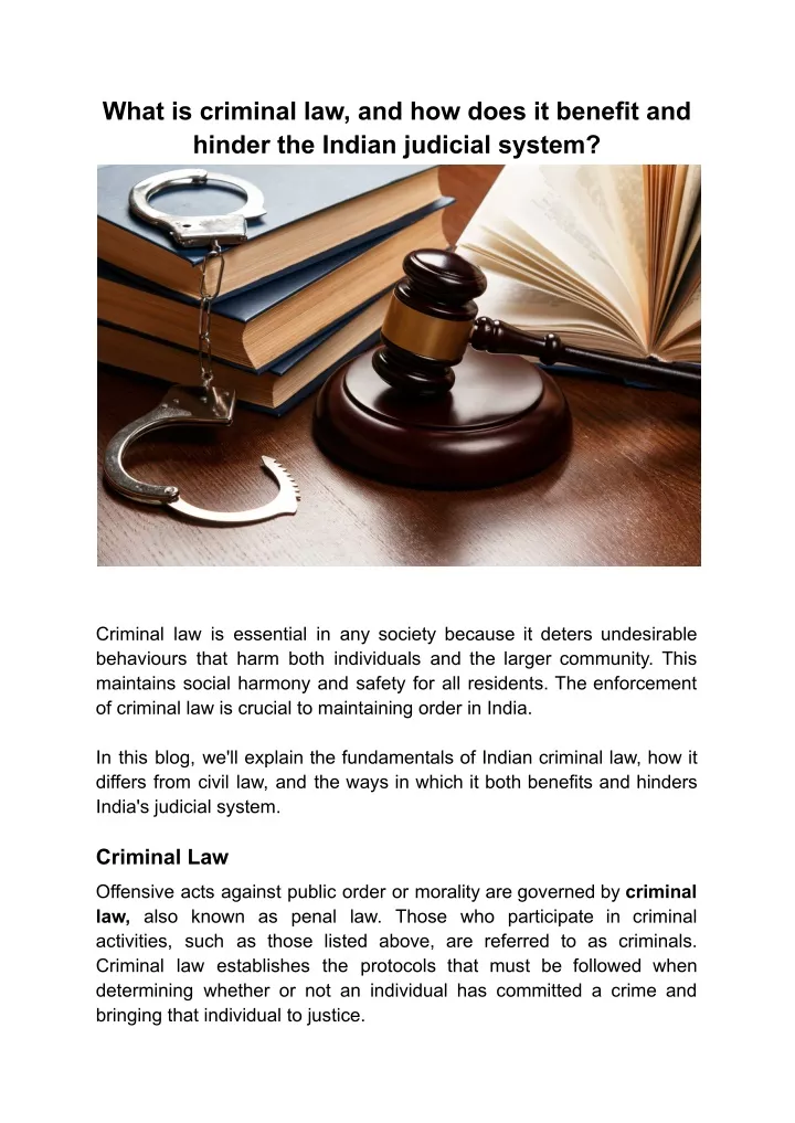 what is criminal law and how does it benefit