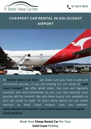 Cheapest car rental in goldcoast airport