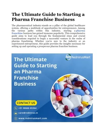 The Ultimate Guide to Starting a Pharma Franchise Business