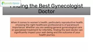 Best Gynecologist Doctor