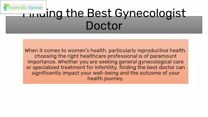 finding the best gynecologist doctor