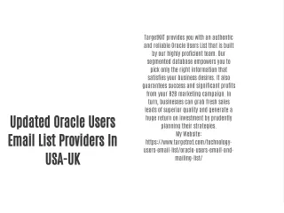 Updated Oracle Users Email List Providers In USA-UK