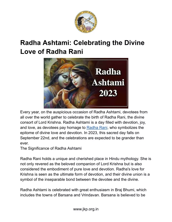 radha ashtami celebrating the divine love